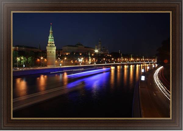 Постер Москва, Кремль с типом исполнения На холсте в раме в багетной раме 1.023.151