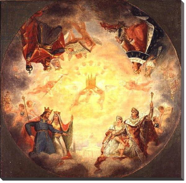 Постер Glory of St. Genevieve, study for the cupola of the Pantheon, c.1812 с типом исполнения На холсте без рамы
