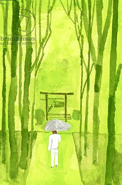 Постер ise shrine; Torii is the entrance to the shrine;2016 с типом исполнения На холсте без рамы