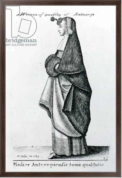 Постер Woman of Quality from Antwerp, 1643 с типом исполнения На холсте в раме в багетной раме 221-02