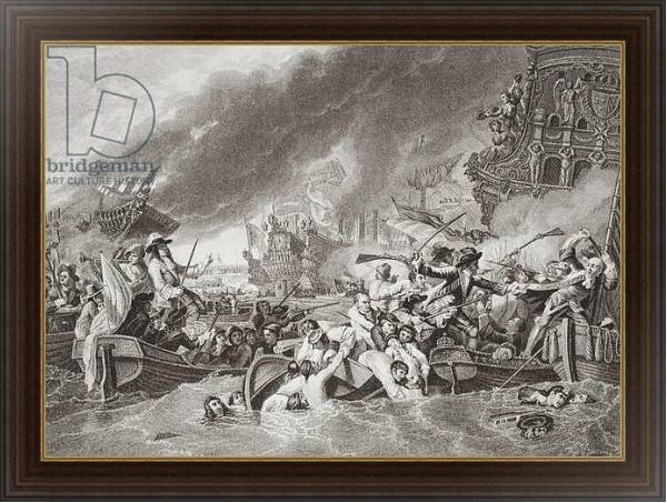 Постер The Battle of La Hogue, Destruction of the French fleet, May 22, 1692 с типом исполнения На холсте в раме в багетной раме 1.023.151