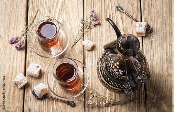 Постер Турецкий чай со сладостями с типом исполнения На холсте без рамы