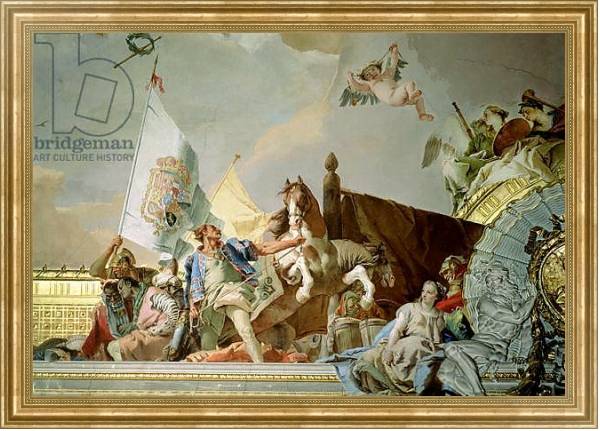 Постер The Glory of Spain I, from the Ceiling of the Throne Room, 1764 с типом исполнения На холсте в раме в багетной раме NA033.1.051