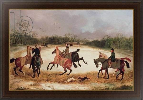 Постер Grooms exercising racehorses с типом исполнения На холсте в раме в багетной раме 1.023.151