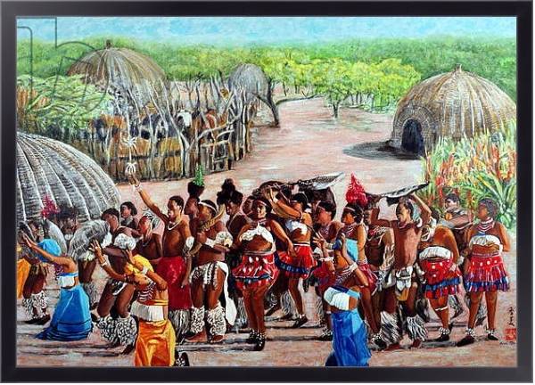 Постер Zulu Celebration, 1989 с типом исполнения На холсте в раме в багетной раме 221-01