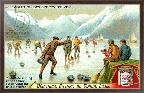 Постер The Evolution of Winter Sports: Curling and hockey с типом исполнения На холсте в раме в багетной раме 221-02