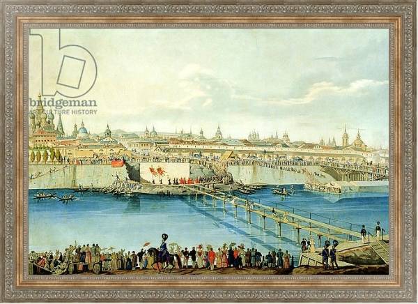 Постер Laying of the Moskvoretsky Bridge in Moscow, 1830 с типом исполнения На холсте в раме в багетной раме 484.M48.310