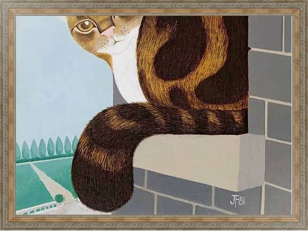 Постер Cat on a Window Sill с типом исполнения На холсте в раме в багетной раме 221-01