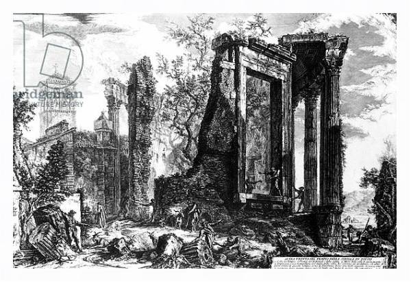Постер The Temple of Sibyl, Tivoli, from the 'Views of Rome' series, c.1760 с типом исполнения На холсте в раме в багетной раме 221-03