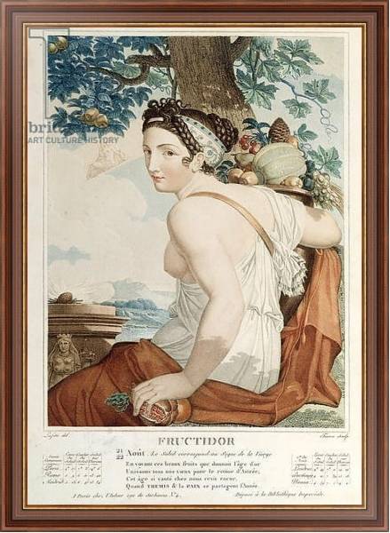 Постер Fructidor twelfth month of the Republican Calendar, engraved by Tresca, c.1794 с типом исполнения На холсте в раме в багетной раме 35-M719P-83