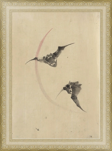 Постер Two bats flying с типом исполнения Акварель в раме в багетной раме 484.M48.725