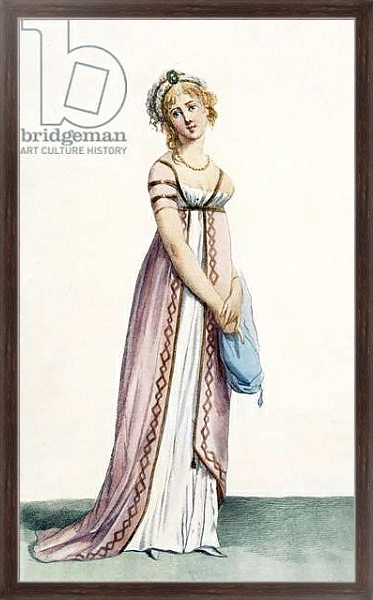 Постер A simply designed lady's ball dress, illustration from 'Journal des Dames et des Modes', 1799 с типом исполнения На холсте в раме в багетной раме 221-02