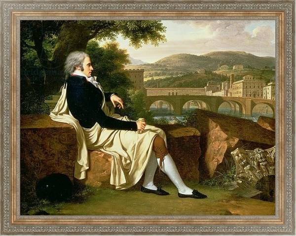 Постер Allen Smith seated Above the River Arno, contemplating Florence, 1797 с типом исполнения На холсте в раме в багетной раме 484.M48.310
