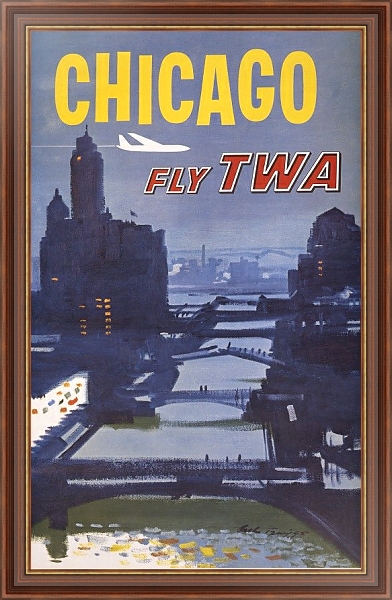 Постер Chicago – fly TWA с типом исполнения На холсте в раме в багетной раме 35-M719P-83
