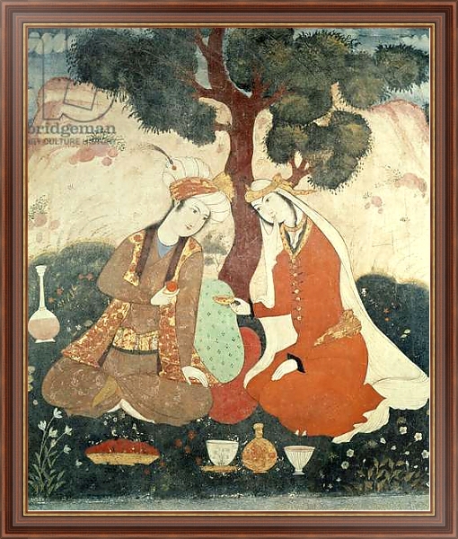Постер Scene galante from the era of Shah Abbas I, 1585-1627 с типом исполнения На холсте в раме в багетной раме 35-M719P-83