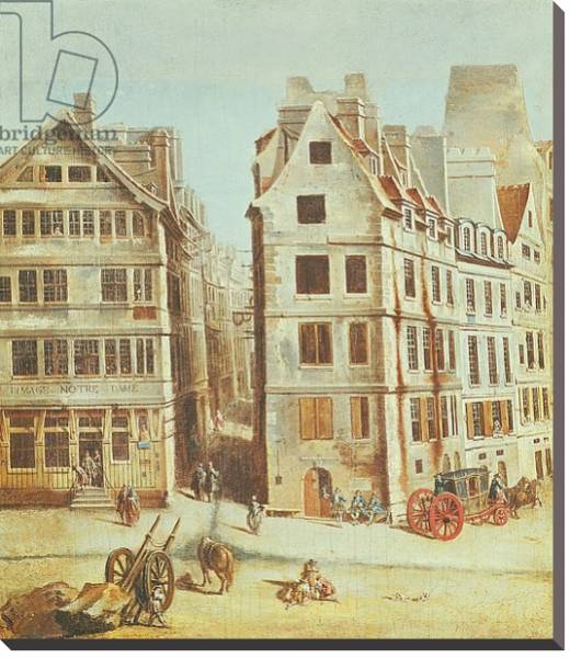 Постер The Cabaret 'A l'Image Notre-Dame', Place de Greve in 1751 с типом исполнения На холсте без рамы