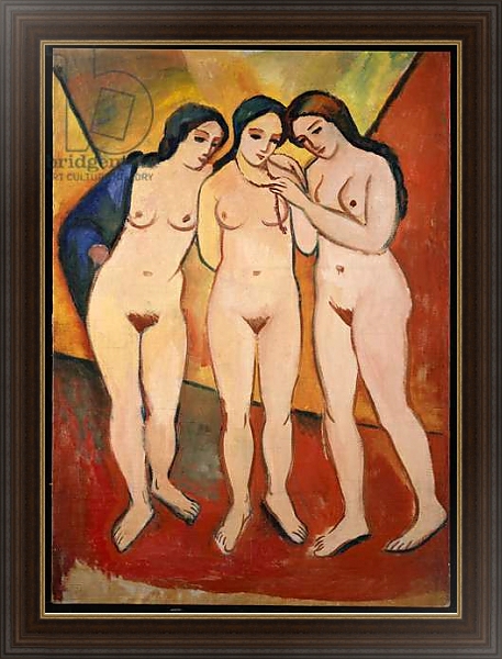 Постер Three Nude Women, 1912 с типом исполнения На холсте в раме в багетной раме 1.023.151