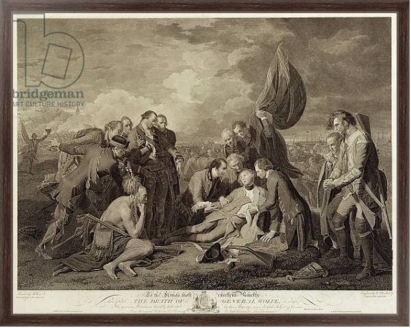 Постер The Death of General Wolfe, engraved by William Woollett c.1776 с типом исполнения На холсте в раме в багетной раме 221-02
