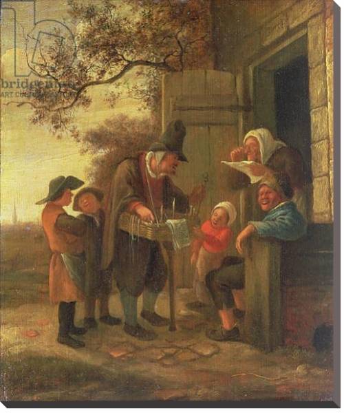 Постер A Pedlar selling Spectacles outside a Cottage, c.1650-53 с типом исполнения На холсте без рамы
