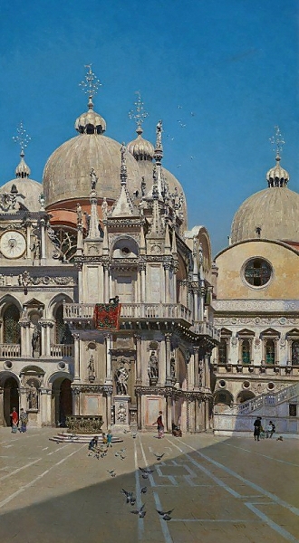 Постер Courtyard of the Palace of the Dux of Venice с типом исполнения На холсте без рамы