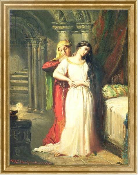 Постер Desdemona Retiring to her Bed, 1849 с типом исполнения На холсте в раме в багетной раме NA033.1.051