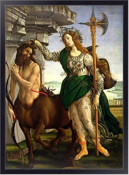 Постер Athene and the Centaur, c.1480 с типом исполнения На холсте в раме в багетной раме 221-01