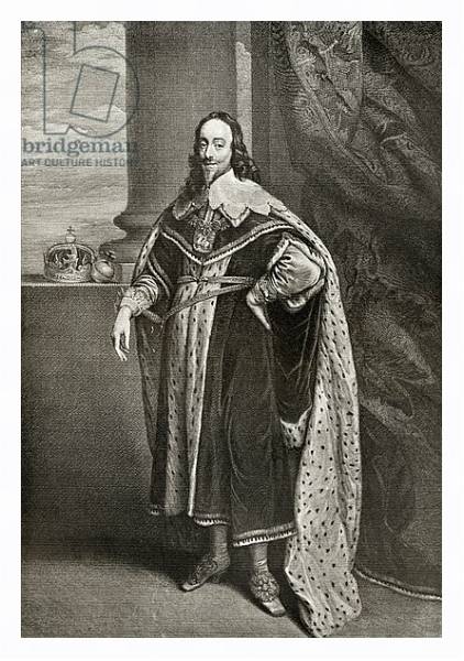 Постер Charles I, engraved by Sir Robert Stange, from 'The Print-Collector's Handbook' с типом исполнения На холсте в раме в багетной раме 221-03