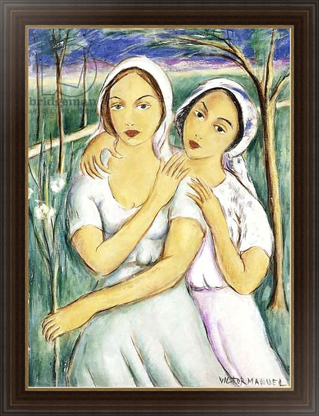Постер Two Girls с типом исполнения На холсте в раме в багетной раме 1.023.151