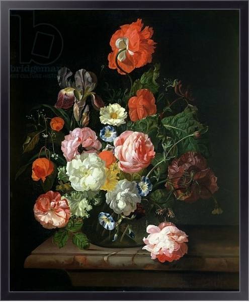 Постер Flower in a glass vase с типом исполнения На холсте в раме в багетной раме 221-01