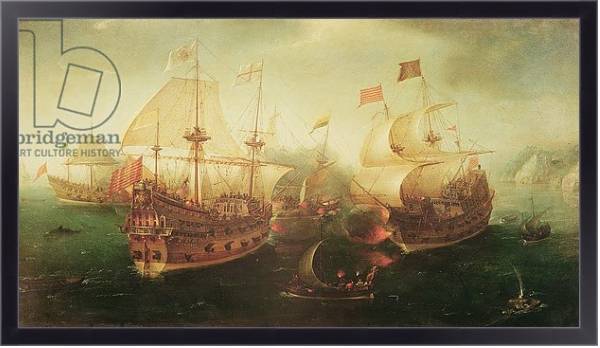 Постер Naval Battle, 1605 с типом исполнения На холсте в раме в багетной раме 221-01