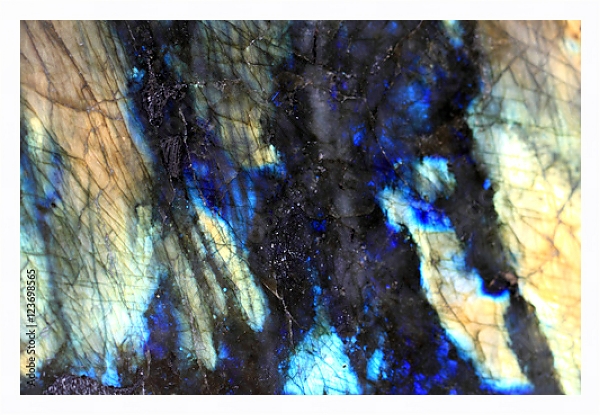 Постер Отполированный камень лабрадорит с типом исполнения На холсте в раме в багетной раме 221-03