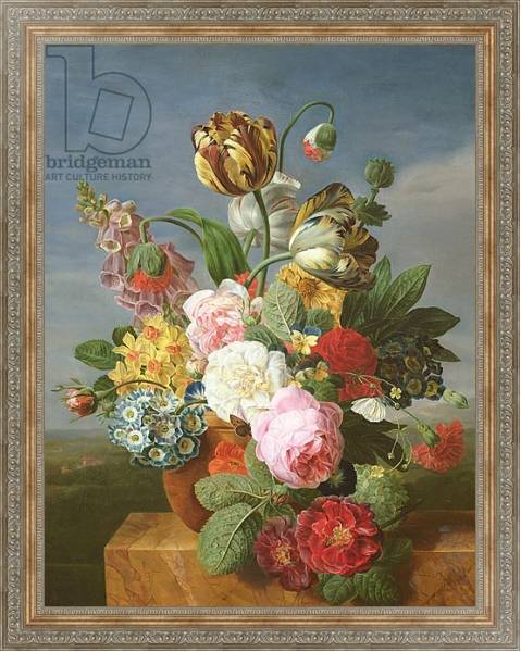 Постер Bouquet of flowers in a vase с типом исполнения На холсте в раме в багетной раме 484.M48.310