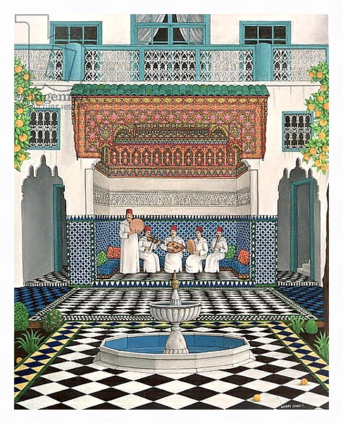 Постер A Riad in Marrakech, 1992 с типом исполнения На холсте в раме в багетной раме 221-03