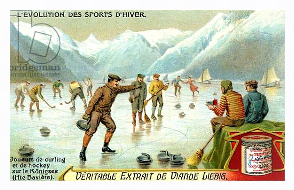 Постер The Evolution of Winter Sports: Curling and hockey с типом исполнения На холсте в раме в багетной раме 221-03