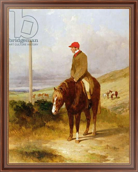 Постер Nat Flatman on his Pony Before the Start of the 1844 Chesterfield Stakes, 1844 с типом исполнения На холсте в раме в багетной раме 35-M719P-83
