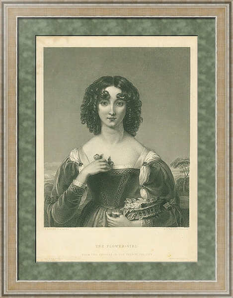 Постер The Flower-Girl с типом исполнения Акварель в раме в багетной раме 485.M40.584
