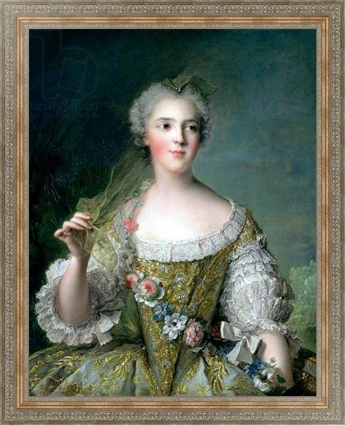 Постер Portrait of Madame Sophie, daughter of Louis XV, at Fontevrault, 1748 с типом исполнения На холсте в раме в багетной раме 484.M48.310