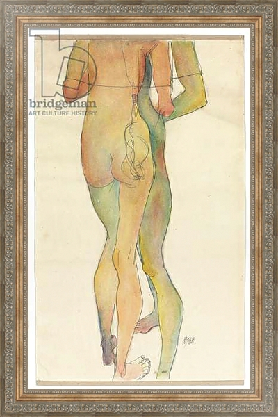 Постер Zwei Stehende Akte, 1913 с типом исполнения На холсте в раме в багетной раме 484.M48.310