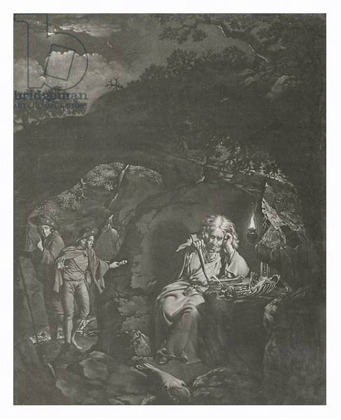 Постер A Philosopher by Lamplight, engraved by William Pether 1770 с типом исполнения На холсте в раме в багетной раме 221-03