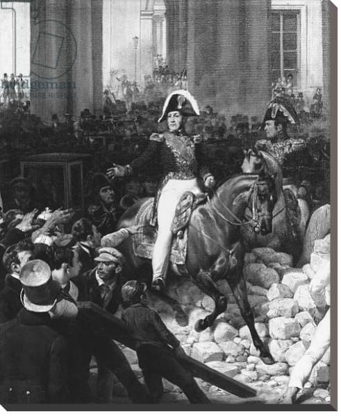 Постер The Duke of Orleans Leaves the Palais-Royal and Goes to the Hotel de Ville on 31st July 1830, 1832 2 с типом исполнения На холсте без рамы