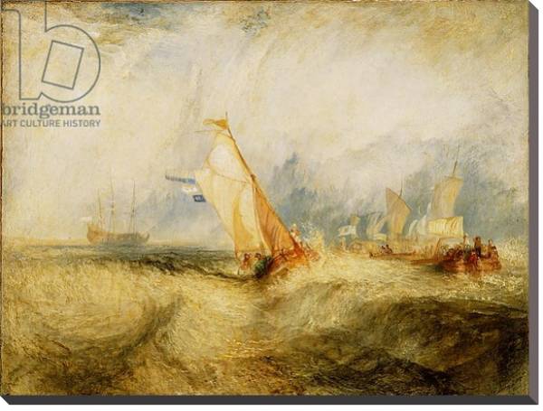 Постер Van Tromp Going About to Please His Masters - Ships a Sea Getting a Good Wetting, 1844 с типом исполнения На холсте без рамы