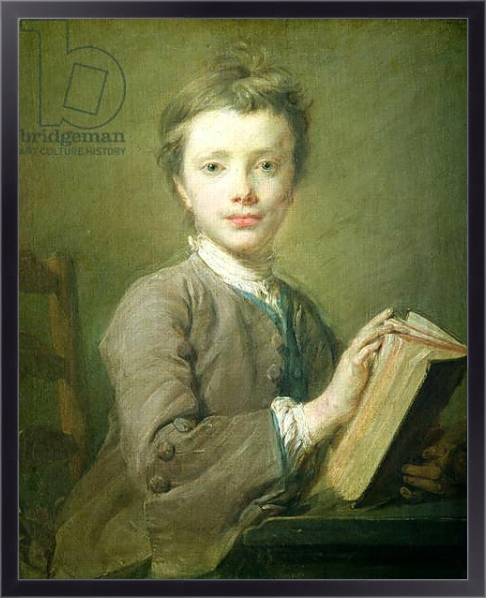 Постер A Boy with a Book, c.1740 с типом исполнения На холсте в раме в багетной раме 221-01