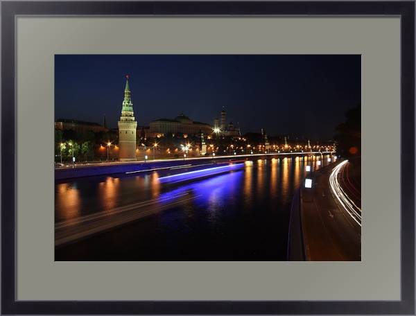 Постер Москва, Кремль с типом исполнения Под стеклом в багетной раме 221-01