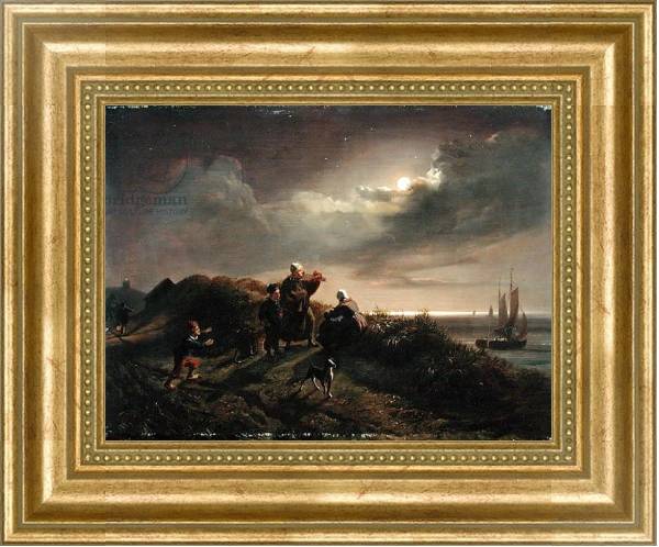 Постер On the Coast near Scheveningen, 1842 с типом исполнения На холсте в раме в багетной раме NA033.1.051