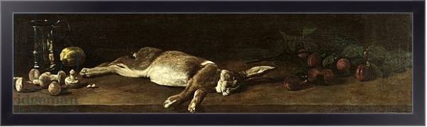 Постер Still Life with a Hare, 1863 с типом исполнения На холсте в раме в багетной раме 221-01