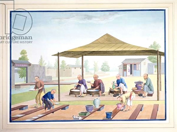 Постер Workmen Applying the Glazes, c.1825 с типом исполнения На холсте без рамы