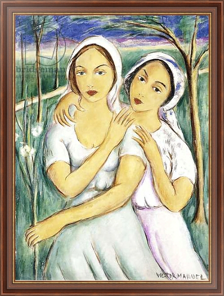 Постер Two Girls с типом исполнения На холсте в раме в багетной раме 35-M719P-83