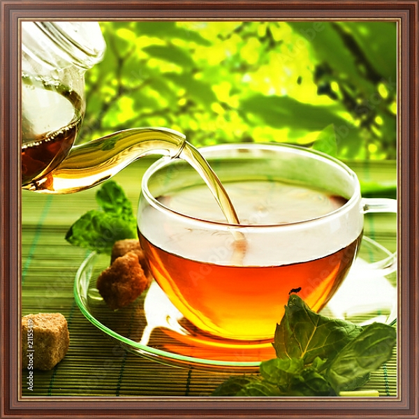 Постер Чайник травяного чая с типом исполнения На холсте в раме в багетной раме 35-M719P-83