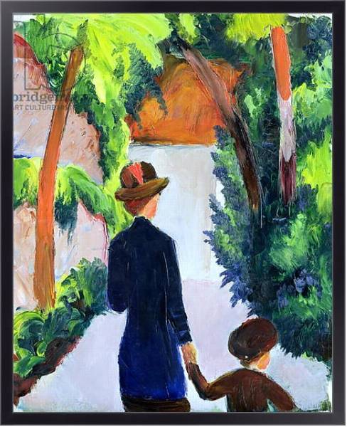 Постер Mother and Child in the Park, 1914 с типом исполнения На холсте в раме в багетной раме 221-01