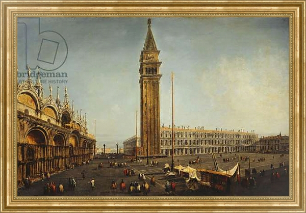 Постер The Piazza San Marco, Venice, from the Torre dell'Orologio, c.1737-9 с типом исполнения На холсте в раме в багетной раме NA033.1.051